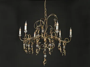 RICCIOLI - Iron chandelier with crystals - Ceiling lamp by OFFICINACIANI