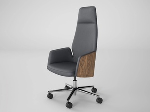 CHANNEL - Height-adjustable leather executive chair - Chair by Ofifran