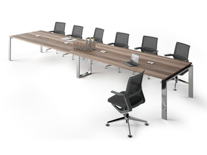 CONCEPTO FREE - Rectangular wood veneer meeting table - Table by Ofifran