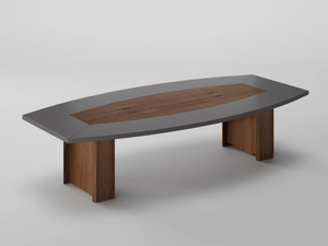 FREEPORT - Wood veneer and leather meeting table - Table by Ofifran