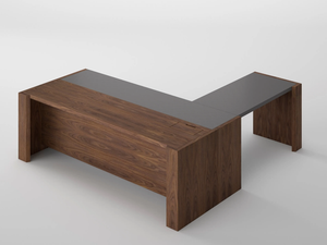 FREEPORT - Wood veneer executive desk with shelves - Desk by Ofifran
