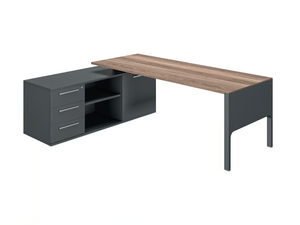 LANCE - L-shaped wood veneer executive desk - Desk by Ofifran