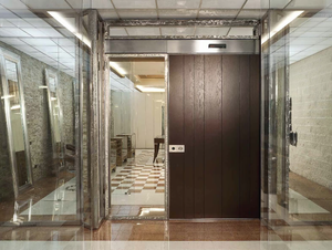 VELA - Sliding wooden safety door - Door by OIKOS VENEZIA
