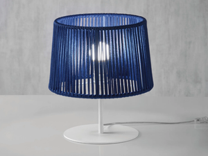 DRUM - Handmade LED table lamp in rope and metal - Table lamp by Olé Lighting