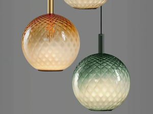 BEAM STICK NUANCE BALLOTON 350 - Blown glass pendant lamp - Ceiling lamp by Olev