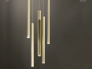 SHINE VERTICAL - LED dimmable brass pendant lamp - Ceiling lamp by Olev