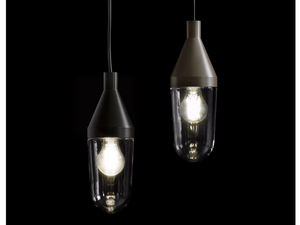 NIWA - Glass and aluminium pendant lamp - Ceiling lamp by Oluce