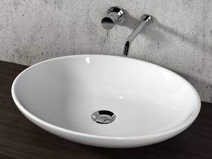 ATENE - Countertop oval ceramic washbasin - Washbasin by Olympia Ceramica