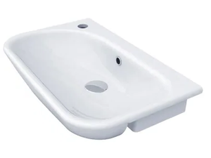 CLEAR - Semi-inset ceramic washbasin with overflow - Washbasin by Olympia Ceramica