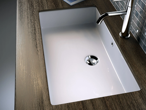DRESS - Undermount rectangular ceramic washbasin - Washbasin by Olympia Ceramica
