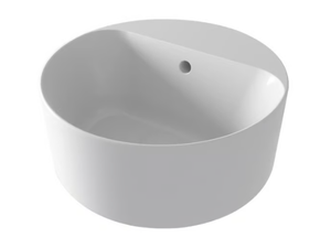 OPEN - Countertop round ceramic washbasin with overflow - Washbasin by Olympia Ceramica