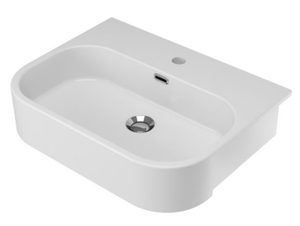 SYNTHESIS ECO - Semi-inset oval ceramic washbasin - Washbasin by Olympia Ceramica