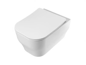 SYNTHESIS ECO - Wall-hung rimless Vitreous China toilet - Toilet seat by Olympia Ceramica