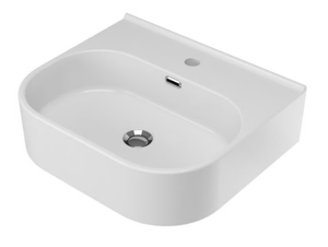 SYNTHESIS ECO - Wall-mounted oval ceramic washbasin - Washbasin by Olympia Ceramica