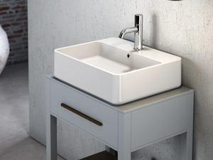 TRATTO - Countertop ceramic washbasin - Washbasin by Olympia Ceramica