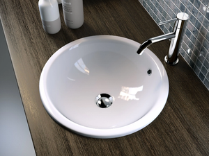 TRIS - Inset round ceramic washbasin - Washbasin by Olympia Ceramica
