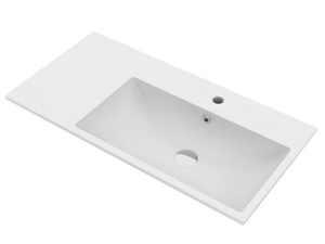 TUTTO EVO - Inset ceramic washbasin with integrated countertop - Washbasin by Olympia Ceramica