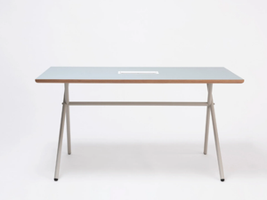 BAI - Rectangular steel and wood writing desk - Desk by ONDARRETA