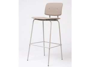DON 75 - High leather barstool with back - Stool by ONDARRETA