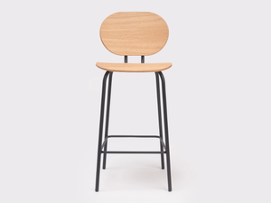 HARI OAK - Wooden barstool with footrest - Stool by ONDARRETA