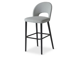 DIXIE 545 - High upholstered fabric stool with back - Stool by Origins 1971