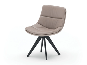SALLY - Trestle-based leather chair - Chair by Ozzio Italia