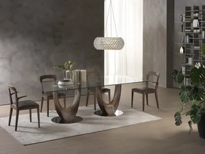 AXIS - Rectangular wood and glass table - Table by Pacini & Cappellini