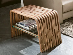 MILLERIGHE - Low solid wood coffee table with storage space - Coffee table by Pacini & Cappellini