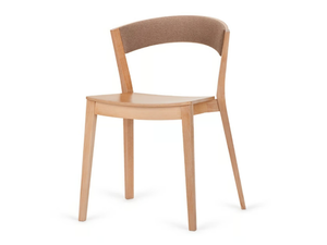 ARCHER - Stackable wooden chair with upholstered back - Chair by Paged