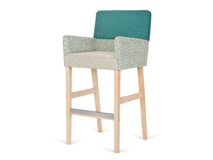 H-ZAP - High upholstered fabric stool with armrests - Stool by Paged