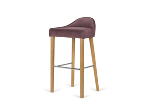 LUBI H-5005 - High upholstered wooden stool with footrest - Stool by Paged