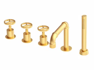 INDUSTRIAL JOB 78138410 - Deck mounted 5 hole bathtub tap with hand shower and diverter - Tap by PALAZZANI