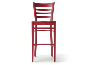 AMERICA 491A.m2 - High beech stool with back - Stool by Palma