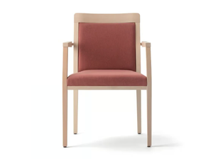 OPERA BOHEME 49EFP.i8 - Upholstered stackable beech chair with armrests - Chair by Palma