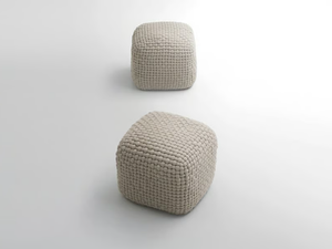 DUVÉ - Square linen garden pouf - Pouf by Paola Lenti