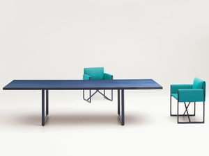 PORTOFINO - Rectangular aluminium and wood dining table - Table by Paola Lenti