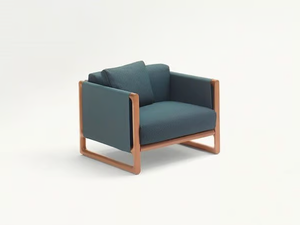 PORTOFINO - Upholstered garden armchair with removable cover with armrests - Armchair by Paola Lenti