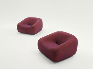 SMILE - Upholstered armchair with removable cover - Armchair by Paola Lenti