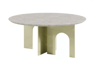 ARCHE - Low table in metal and ancient stone - Table by Paolo Castelli