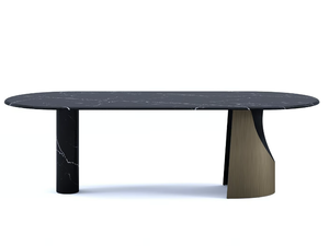 ELLIPSE - Oval Nero Marquina marble table - Table by Paolo Castelli