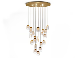 GOLDEN CLOUD - Handmade Murano glass pendant lamp - Ceiling lamp by Paolo Castelli