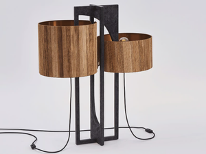 HYPERBOLE - Table lamp in banana fiber and ancient stone - Table lamp by Paolo Castelli