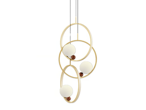 JOY - LED pendant lamp in brass and blown glass - Ceiling lamp by Paolo Castelli