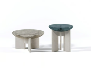 LENS - Low table in Murano glass and stone - Table by Paolo Castelli