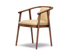 ALIAH - Leather and ash chair with armrests - Chair by Papell Design