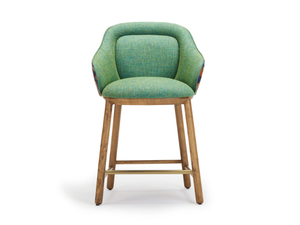 ANKARA - Fabric barstool with armrests and back - Stool by Papell Design