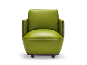 KATALANA - Leather easy chair with armrests - Armchair by Papell Design