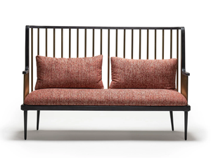 LUNA - Fabric bench high-back - Bench by Papell Design