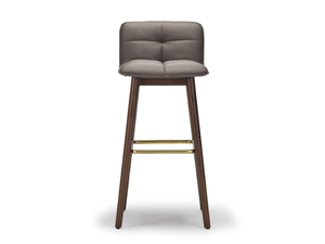 SQUAREZ - Fabric and ash barstool with back - Stool by Papell Design