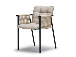 SQUAREZ - Fabric and metal garden chair with armrests - Chair by Papell Design